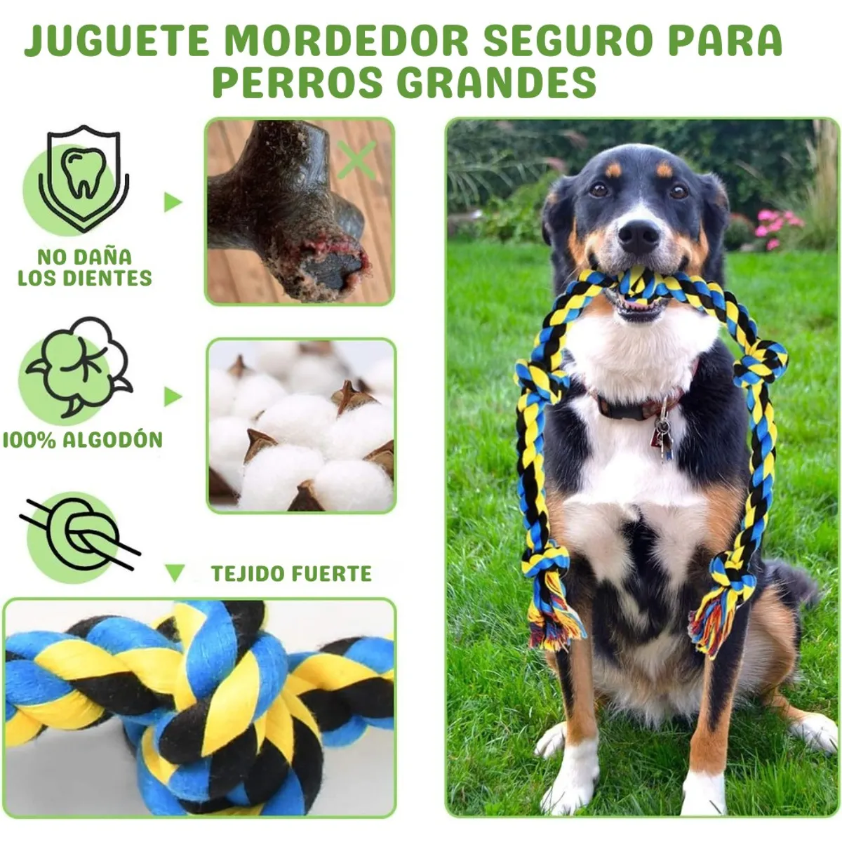 GENERICO - Set 9 Sogas Indestructibles para Perros Medianos y Grandes