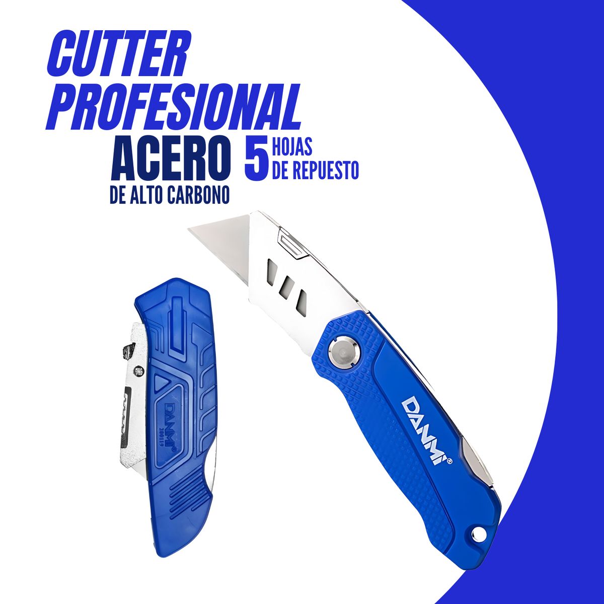 SM - CUTTER CUCHILLA PROFESIONAL PLEGABLE 18MM + 5 HOJAS RESPUESTO