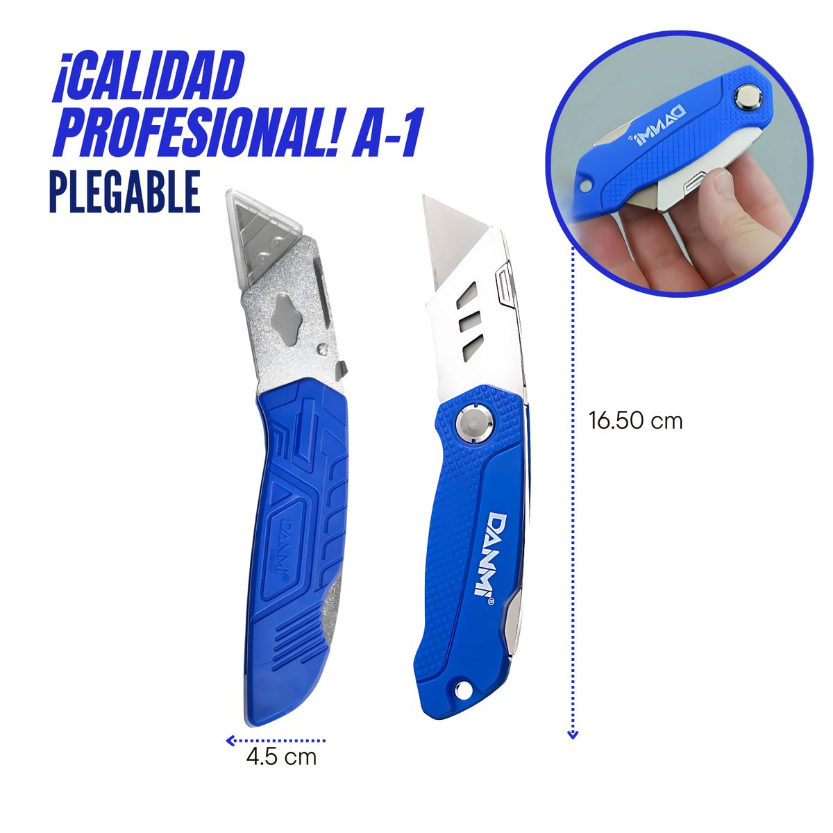 SM - CUTTER CUCHILLA PROFESIONAL PLEGABLE 18MM + 5 HOJAS RESPUESTO