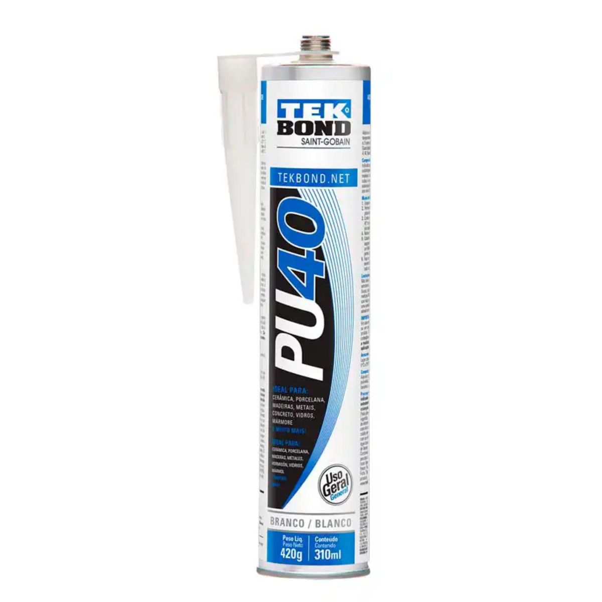 TEKBOND - ADHESIVO POLIURETANO PU40 USO GENERAL TEKBOND BLANCO X 310ML