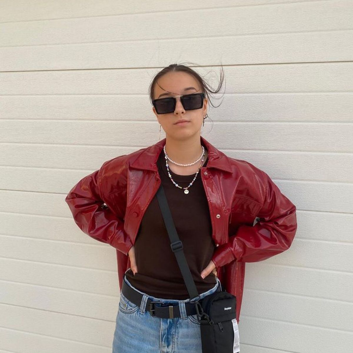 GENERICO - CAMISA BURGUNDY OVERSIZE PARA MUJER