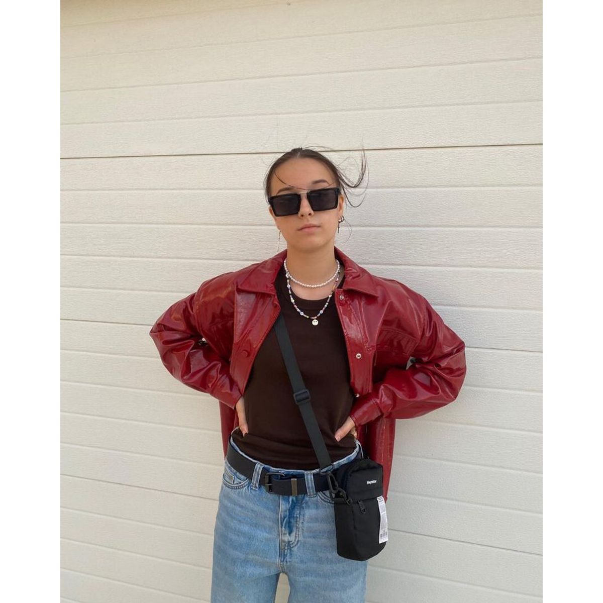 GENERICO - CAMISA BURGUNDY OVERSIZE PARA MUJER