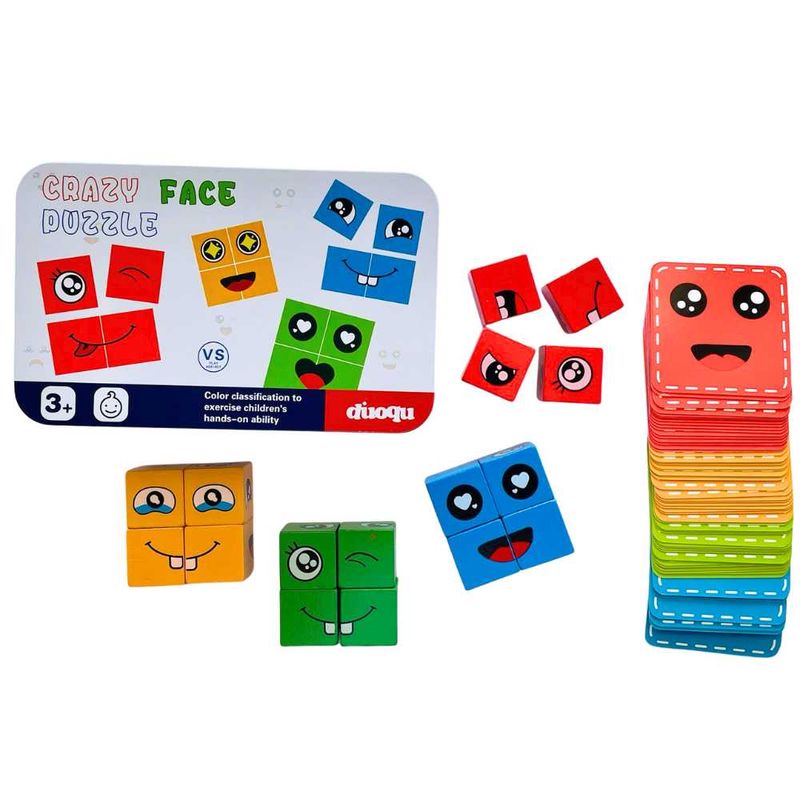 GENERICO - JUEGO DE EMOCIONES MADERA - Puzzle Face