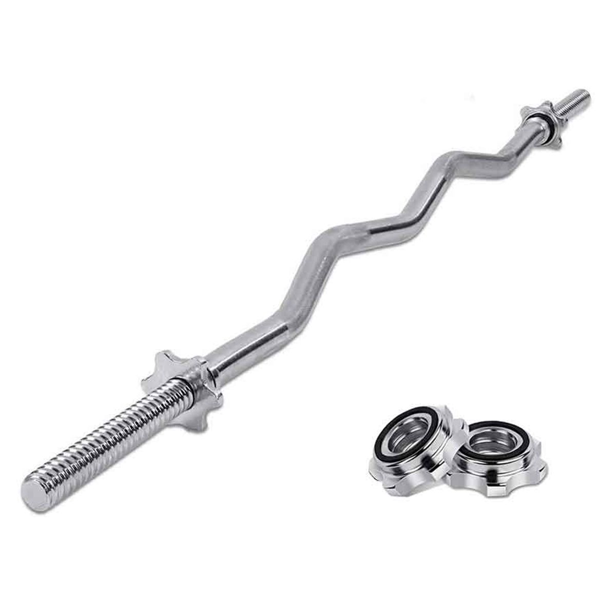 HOLGU - Barra Z Cromada Pesas  1.20cm + 2 seguros