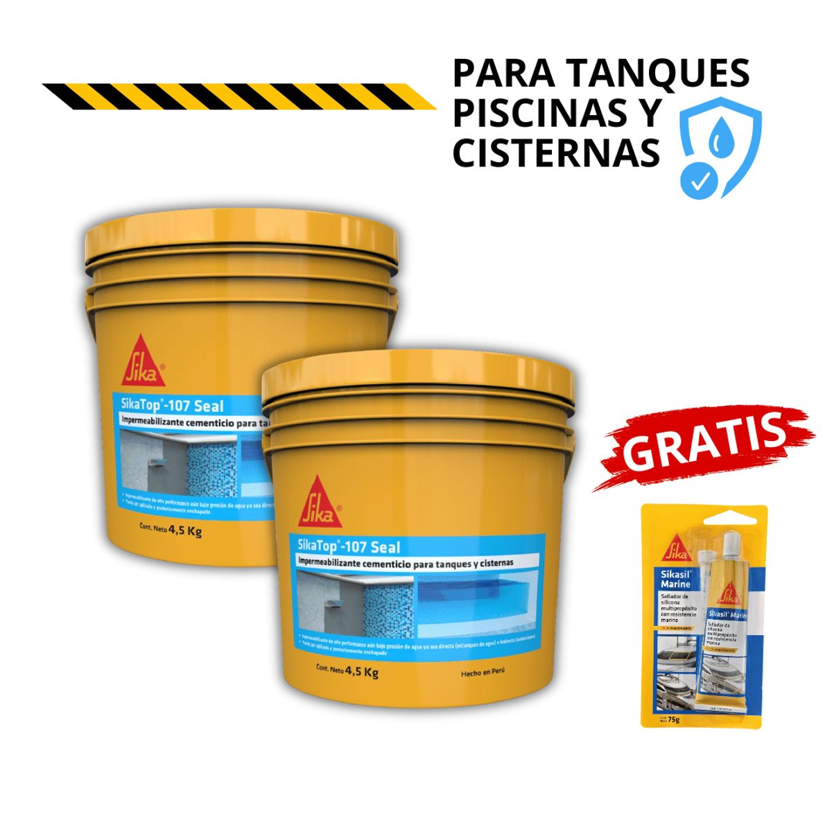 SIKA - Pack Impermeabilizante para tanques Sikatop 107 SEAL PER x 4.5Kg