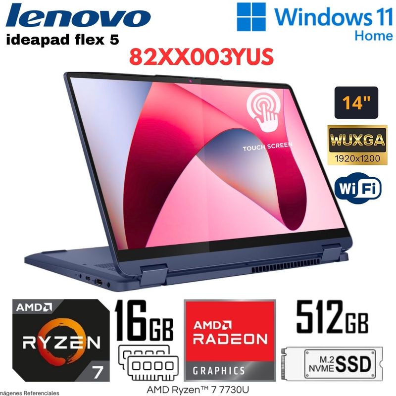 Laptop Lenovo Ideapad Flex AMD Ryzen 7730U 16GB RAM 512GB SSD