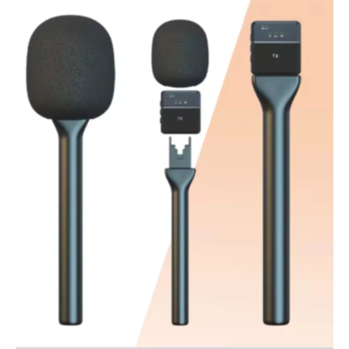 GENERICO - Adaptador Soporte De Mano Para Micrófono Solapero 1 Par