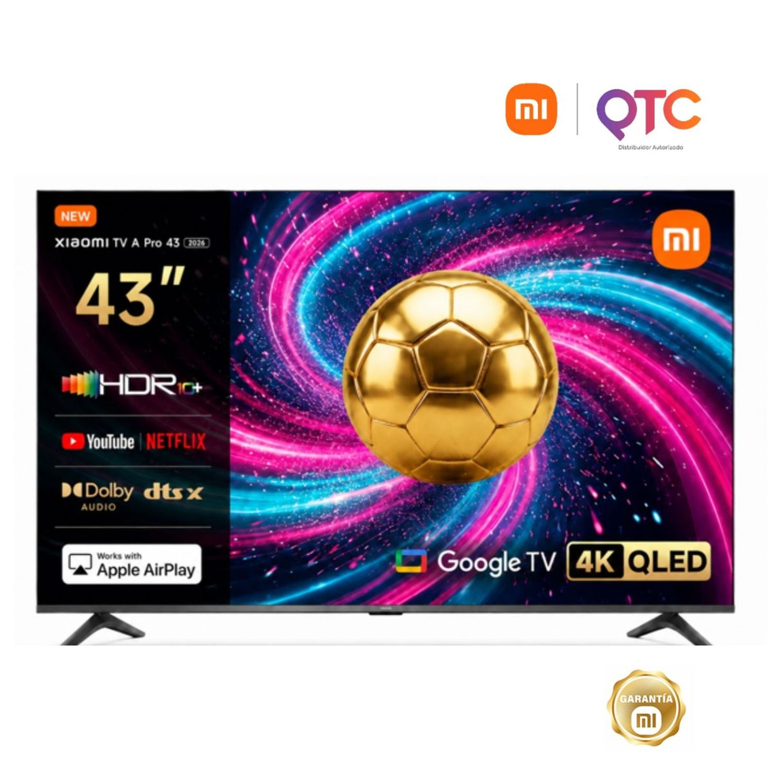Xiaomi TV A Pro 43” 2026 QLED 4K UHD Google TV HDR10+ Smart TV