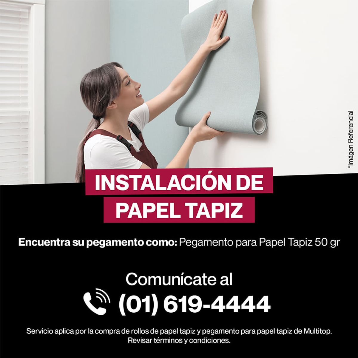MULTITOP - Papel Tapiz Gasper 52 cm x 10 mts Celeste claro