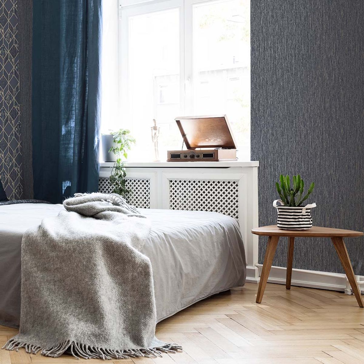 MULTITOP - Papel Tapiz Vittorio Plain 52 cm x 10 mts Navy
