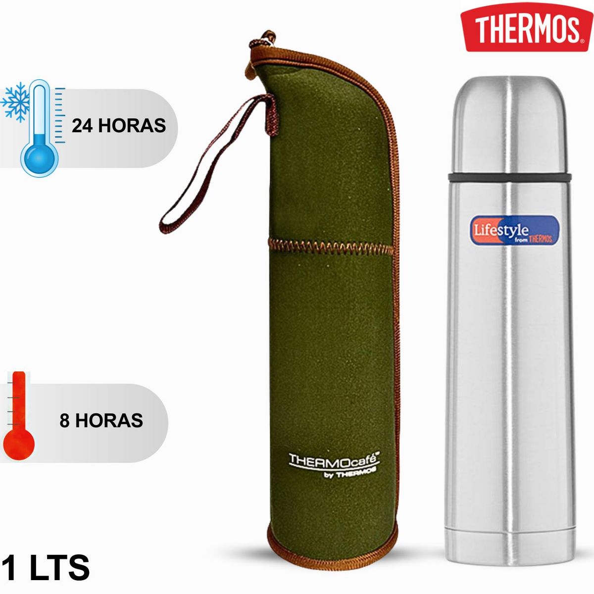 THERMOS - Thermo Acero 1 Lt Lifestyle Con Funda - Thermos