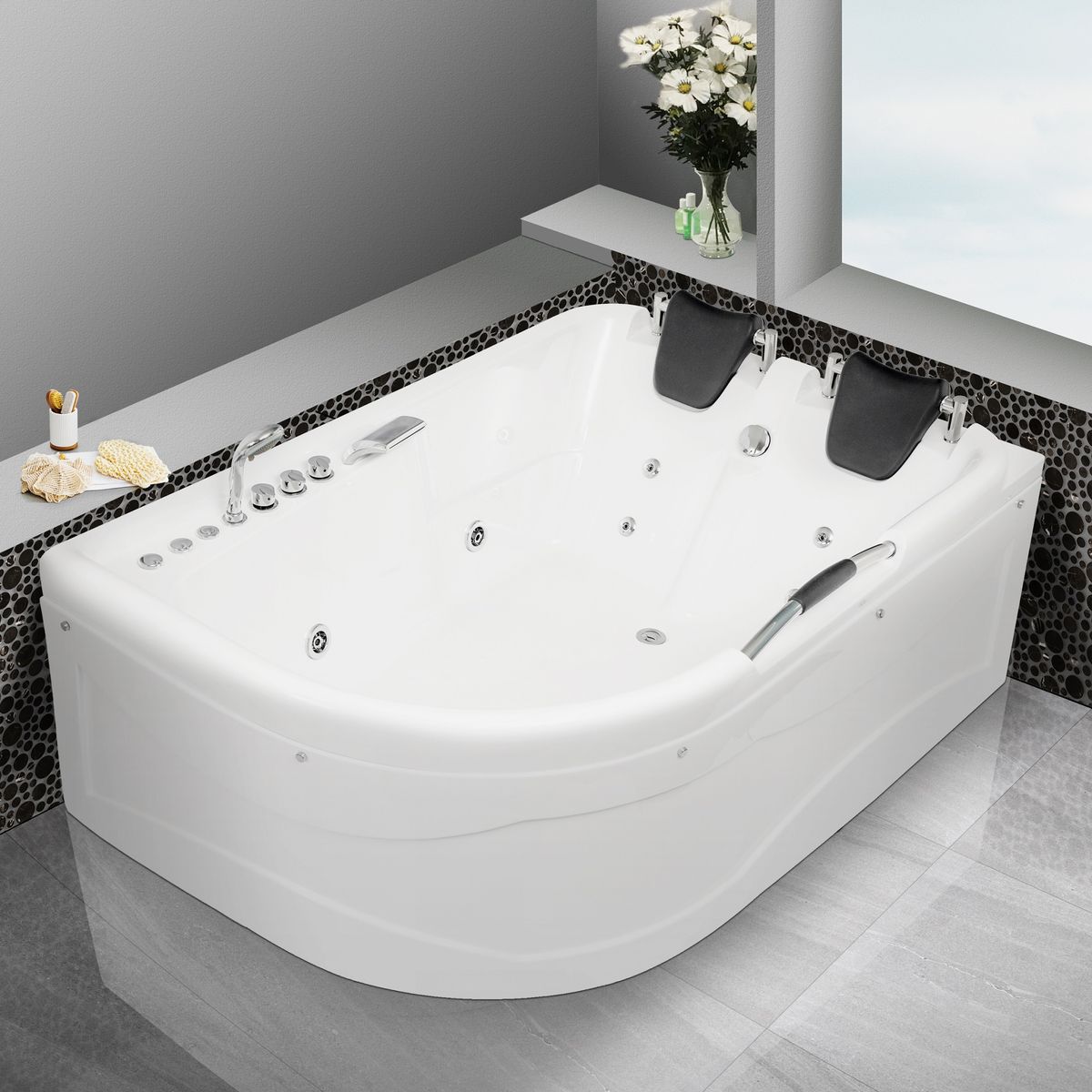 HIDROPLUS - Tina Hidromasaje Beliza Izq Portátil 1800x1200x600