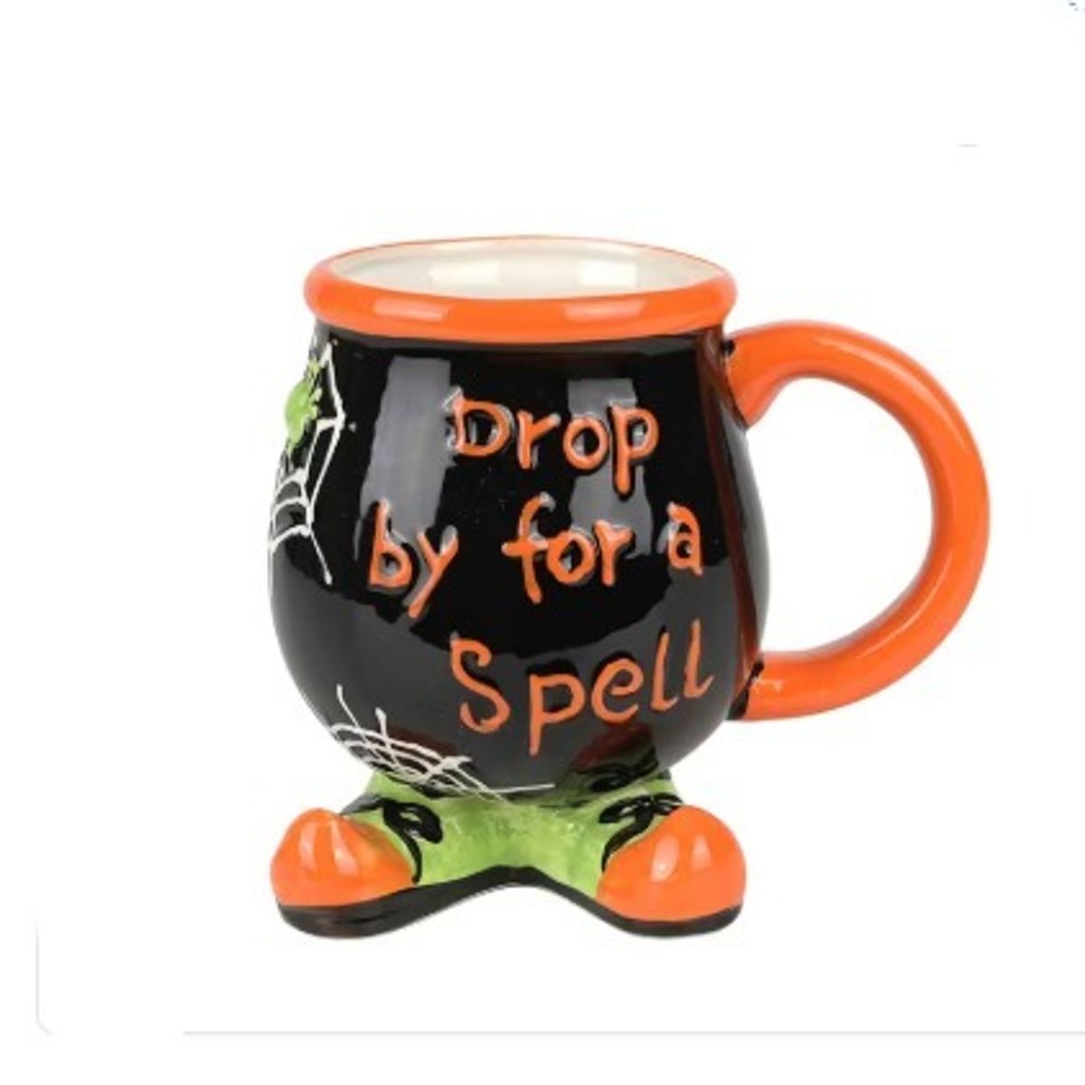 GENERICO - Taza de porcelana diseño caldero de halloween