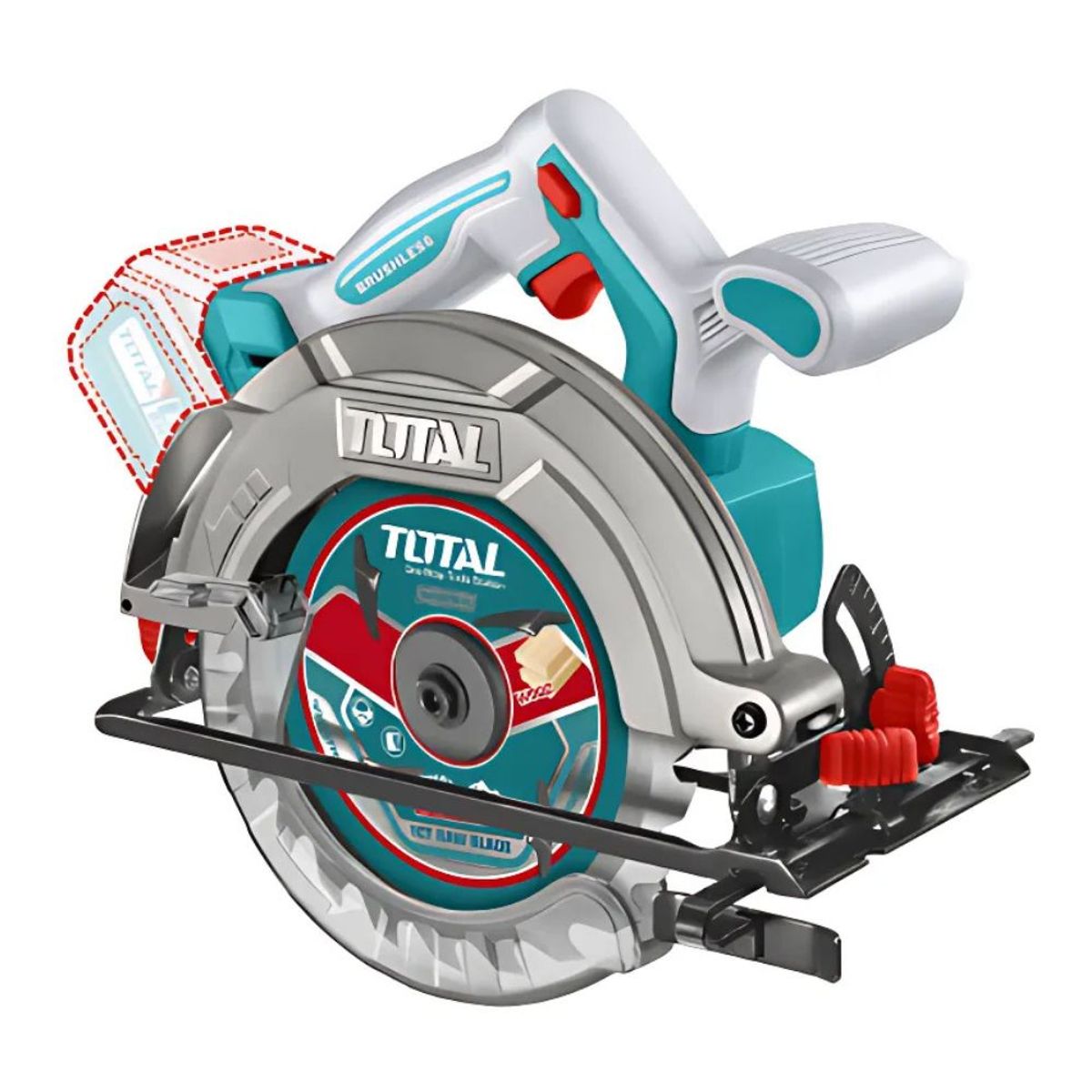 TOTAL TOOLS - Sierra Circular LI-ION 20v 165MM con Bateria 1X40AH - TSLI16521