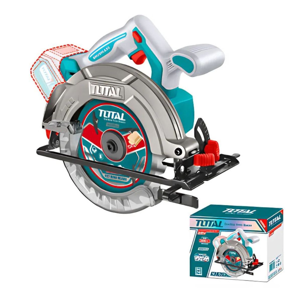 TOTAL TOOLS - Sierra Circular LI-ION 20v 165MM Brushless Industrial - TSLI1652
