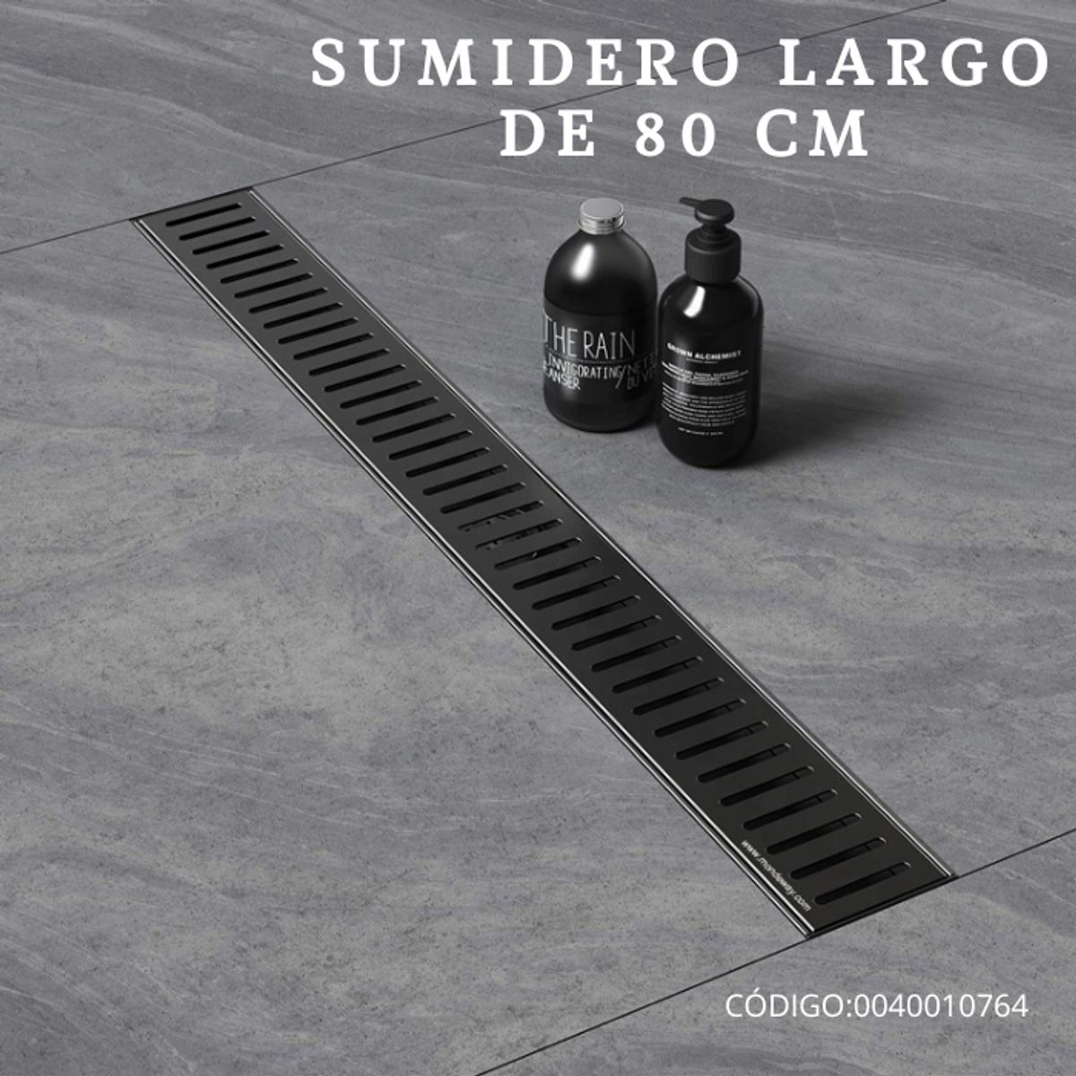 FRATELLI - SUMIDERO LARGO DE 80 CM  DE ACERO 304 NEGRO