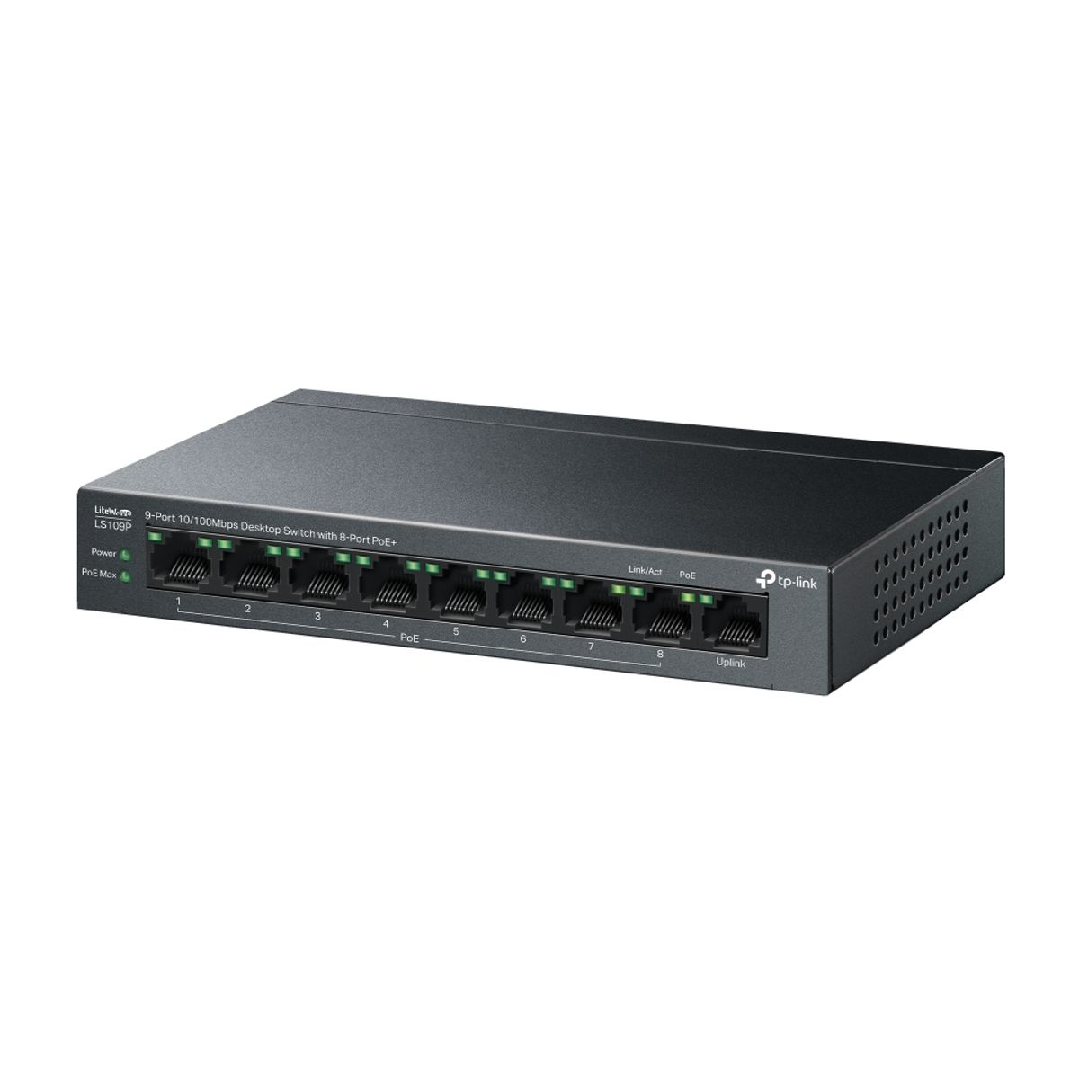 TP LINK - Switch Tp-Link LS109P Base 100 9 Puertos Poe + 30W METAL