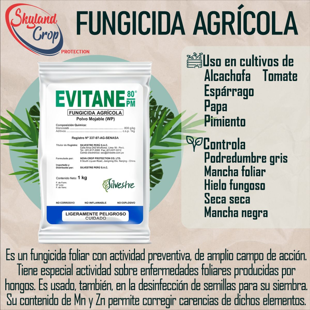 GENERICO - EVITANE 80 PM 1KG FUNGICIDA AGRÍCOLA