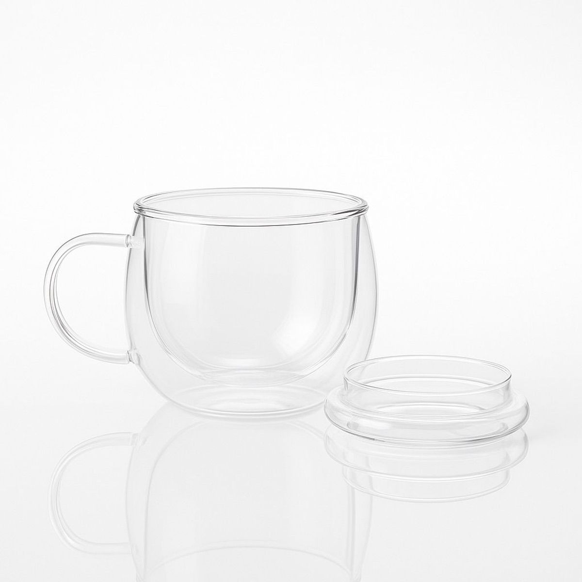 GENERICO - Taza de Vidrio con Infusor y Tapa 300 ml – Borosilicato