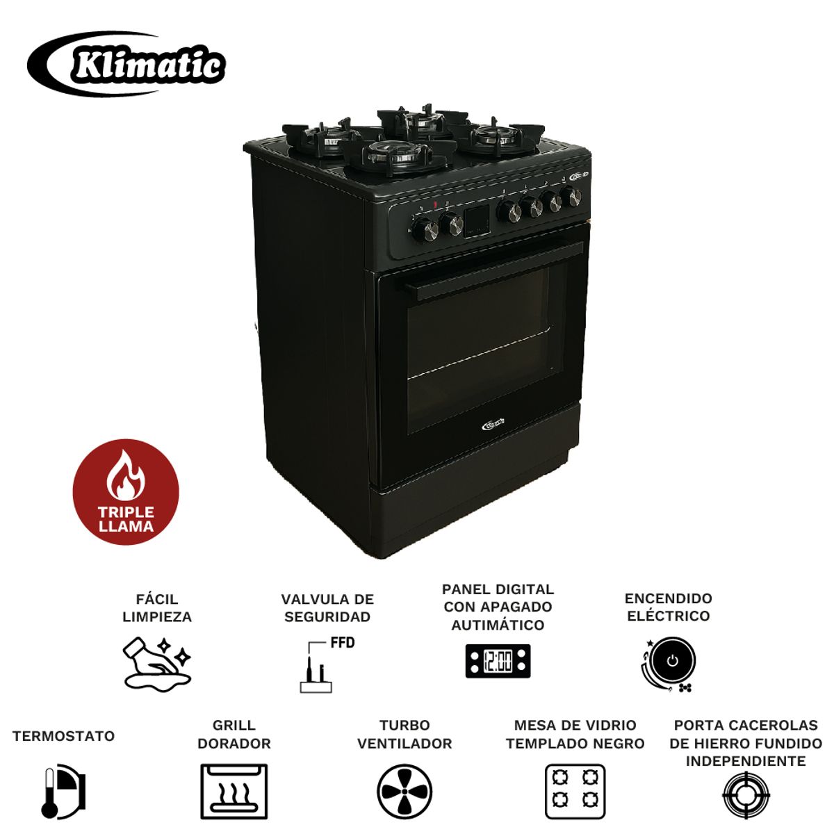 KLIMATIC - Cocina a gas 4H ELDA - KLIMATIC