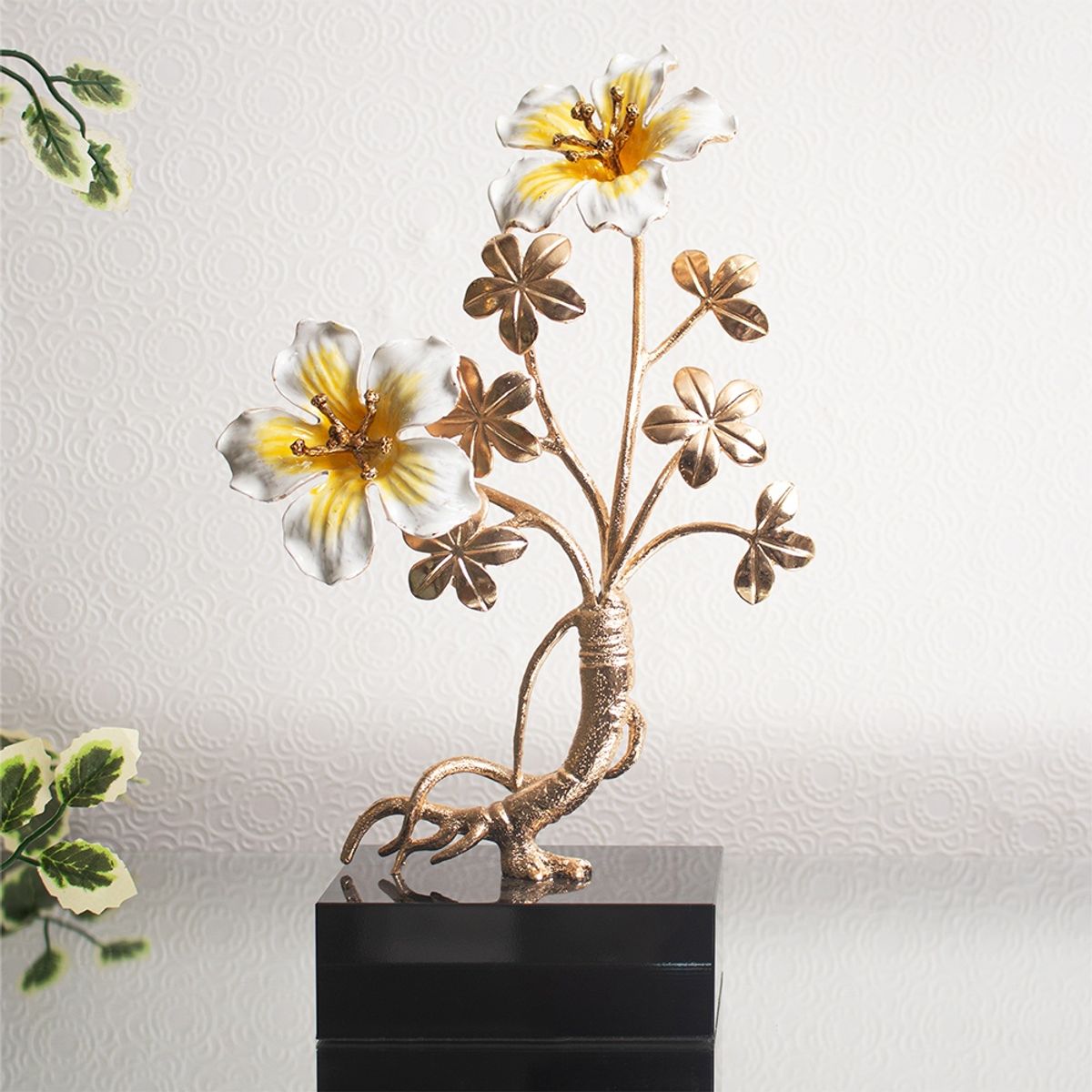 PANORAMA HOGAR - Flores Decorativas Panadecor Metal Dorado 30CM