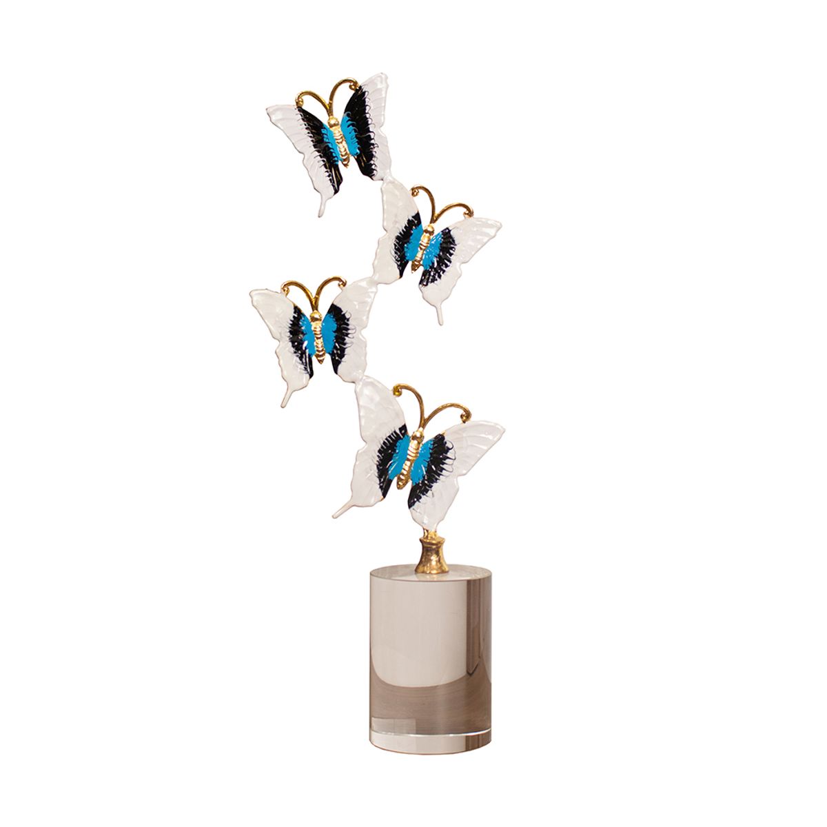 Figura Decorativa Mariposas con Pedestal en Metal y Vidrio 365cm, marca PANORAMA HOGAR - Foto Principal