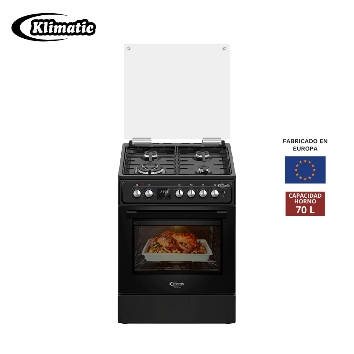 KLIMATIC - Cocinas a gas 4H VENTI BLACK - KLIMATIC