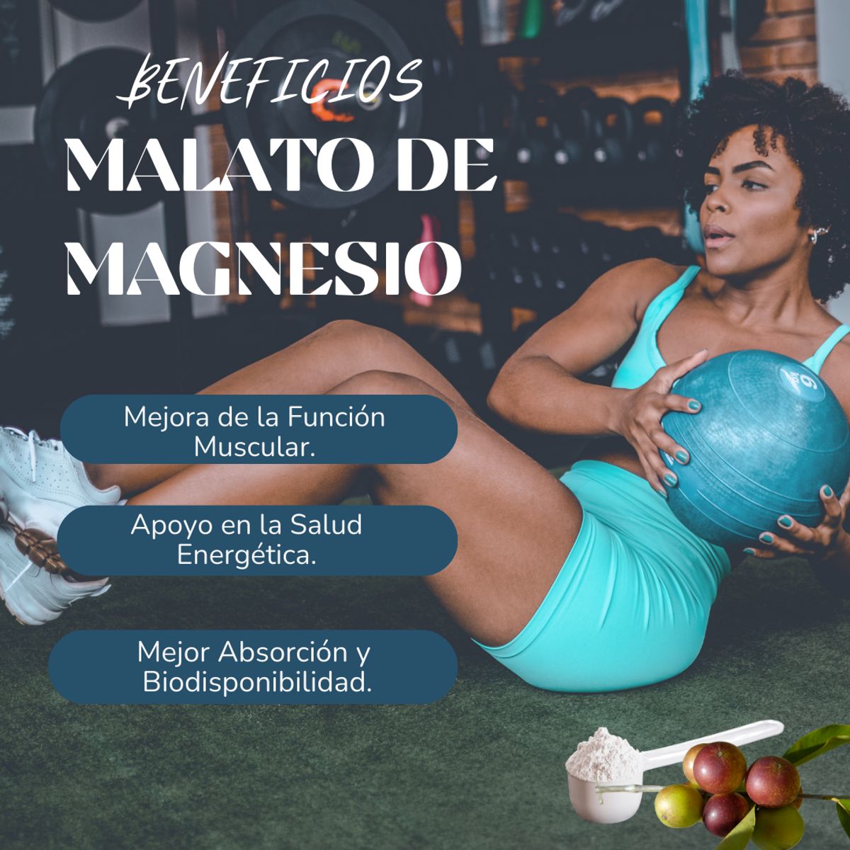 DINOA - Malato de Magnesio Pote de 300g Dinoa- Energía- rendimiento y salud muscular