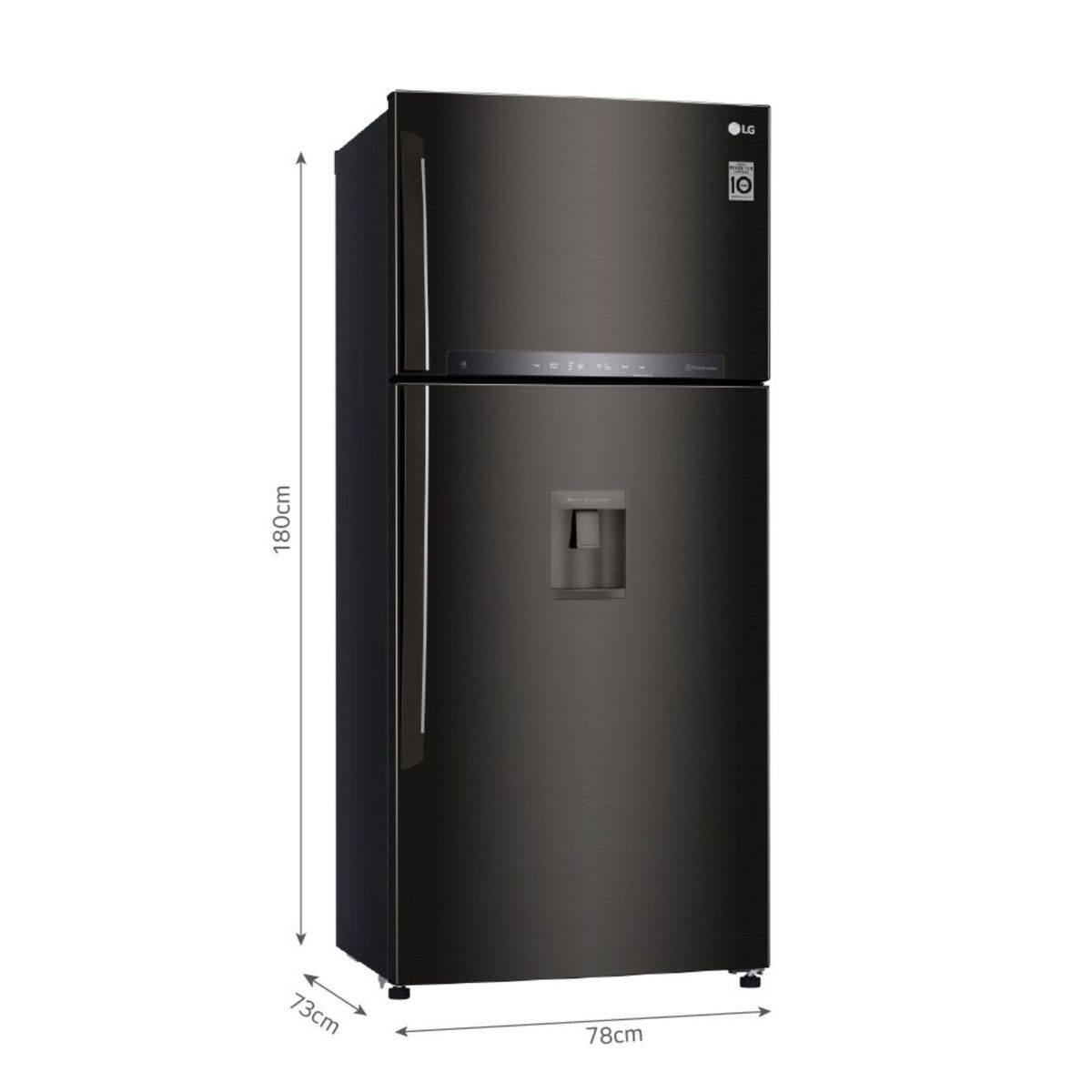 LG - Refrigeradora LG Top Freezer 509L HYGIENE FRESH GT51SGD - Negro Acero