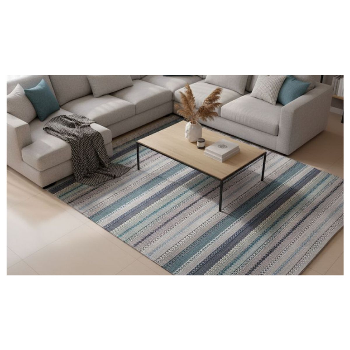 GENERICO - Alfombra Decoghar IC 13801 Kellim Azul 120 x 180 cm