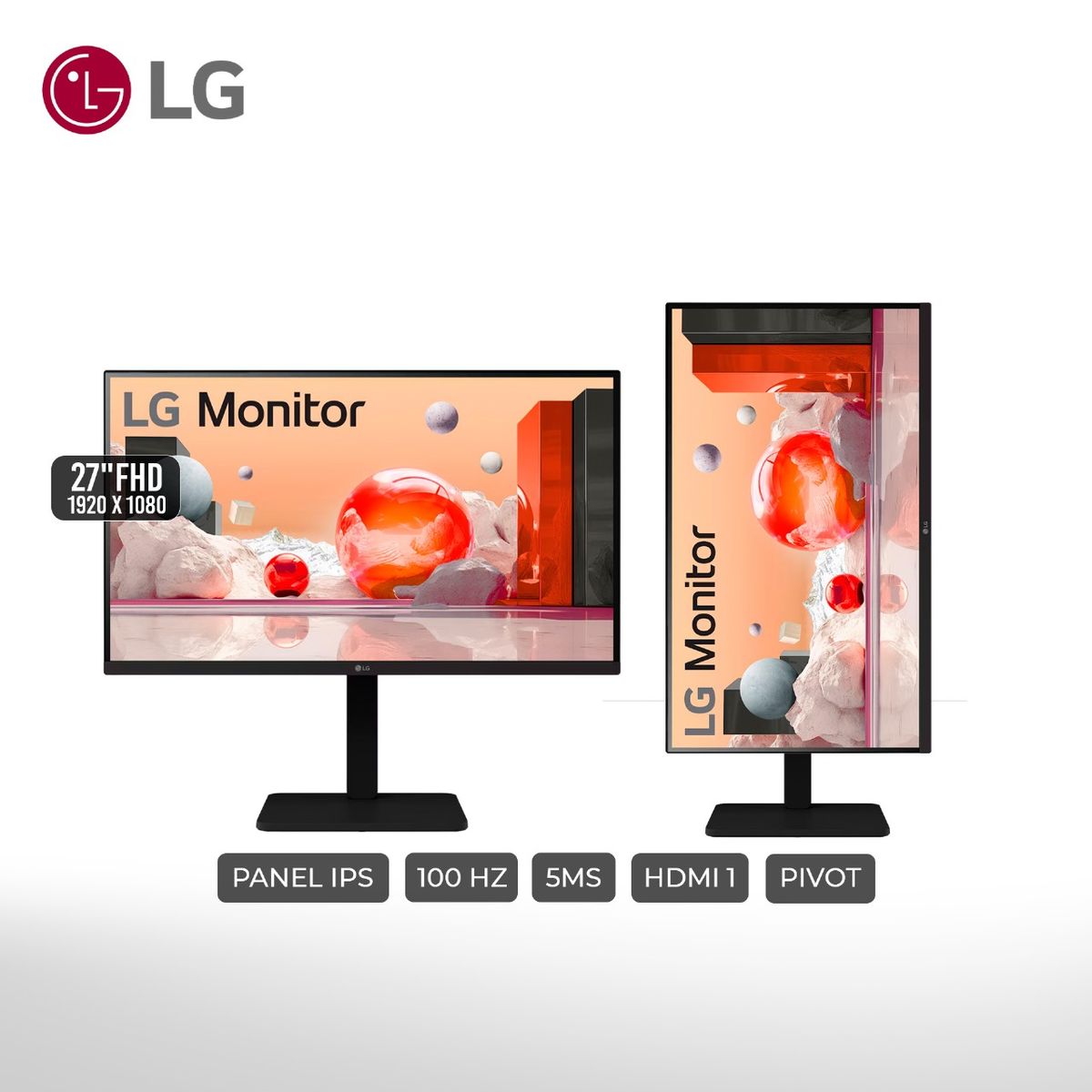 LG - Monitor LG 27" 27ba550‑B  FHD IPS 100HZ 5ms