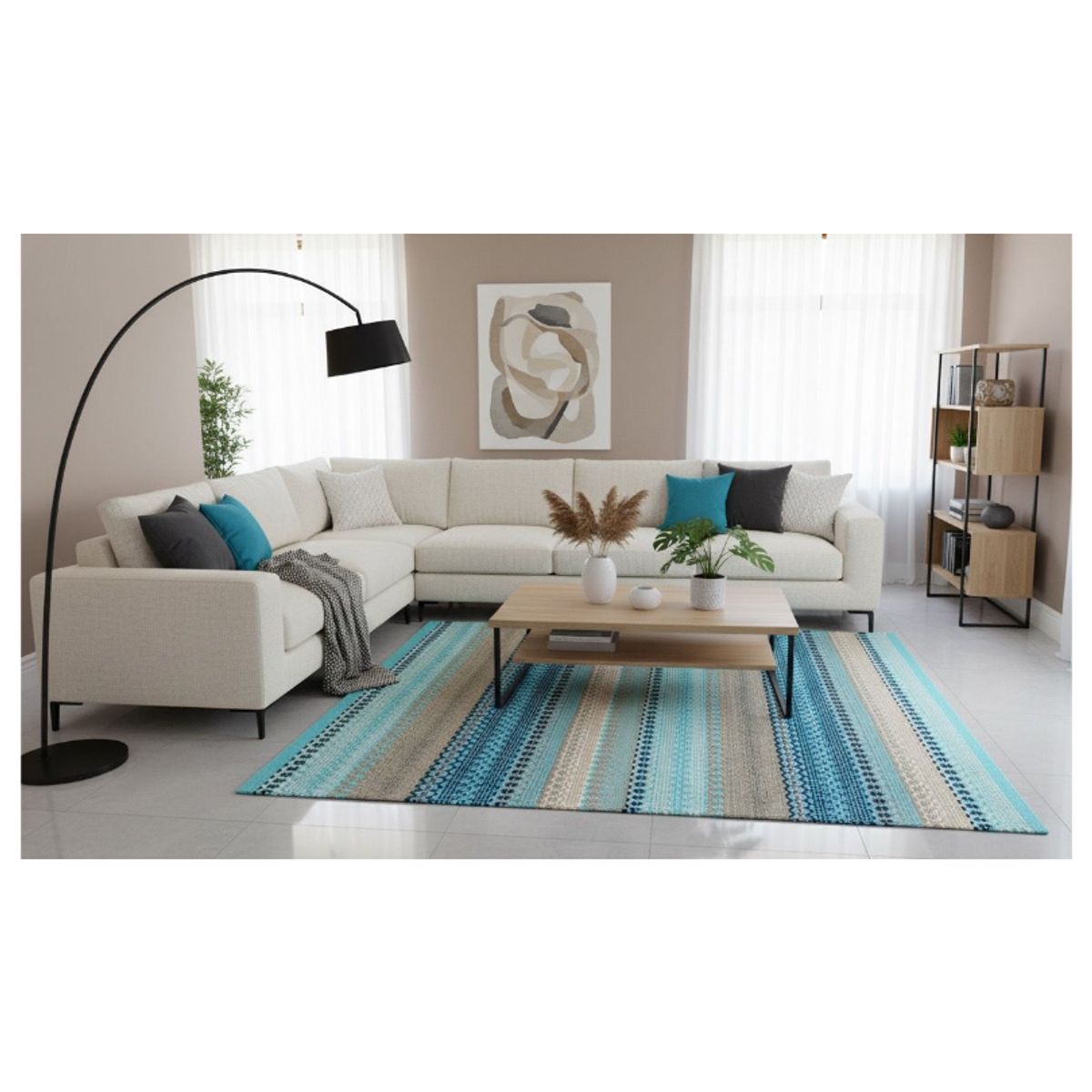 GENERICO - Alfombra Decoghar IC 13516 Kellim Turq. 120 x 180 cm