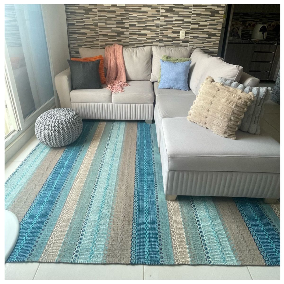 GENERICO - Alfombra Decoghar IC 13516 Kellim Turq. 120 x 180 cm