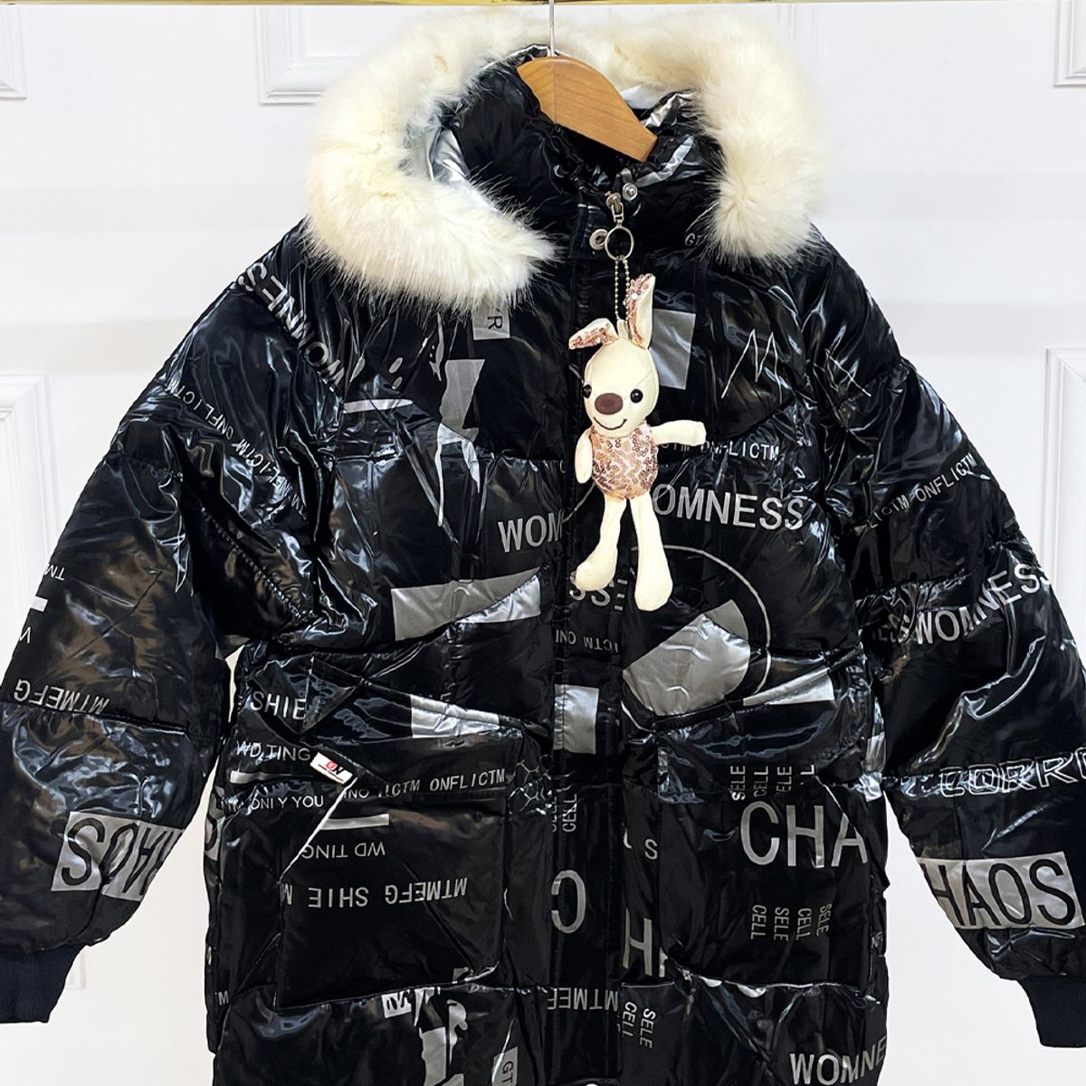 KIDS MASHMELO - Chaqueta para niña con capucha de peluche Kids Mashmelo