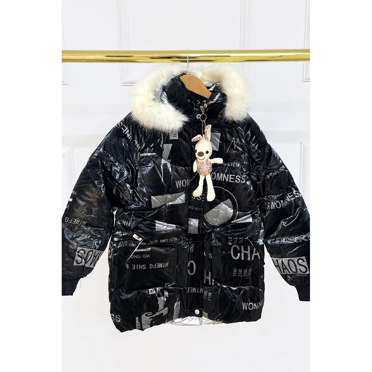 KIDS MASHMELO - Chaqueta para niña con capucha de peluche Kids Mashmelo