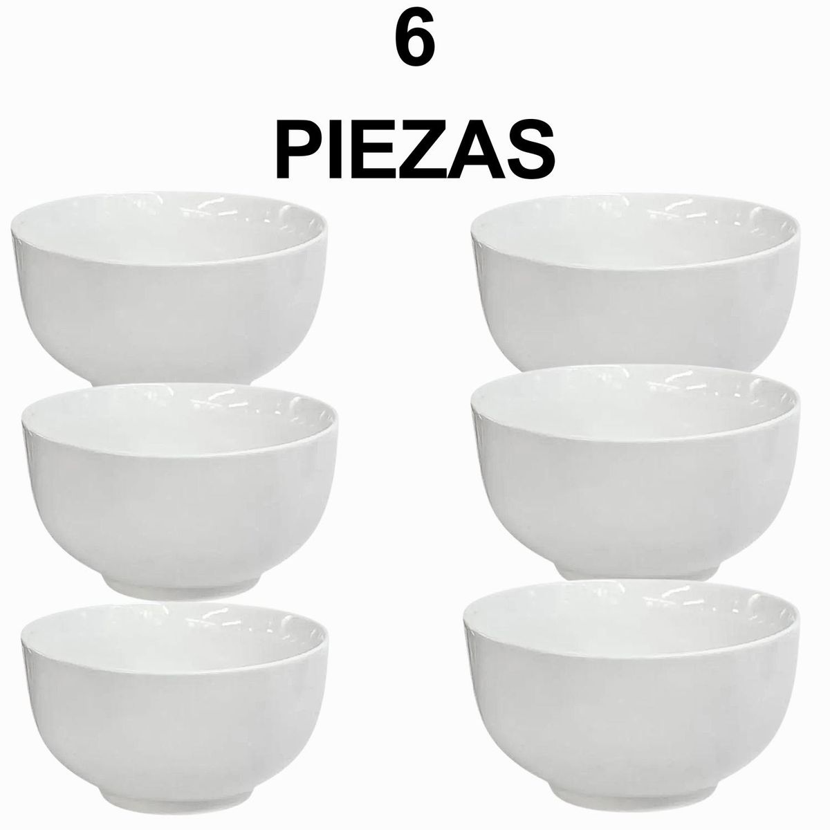ICHIMATSU - Bowl de Loza blanco 5” por 6 piezas-Ichimatsu