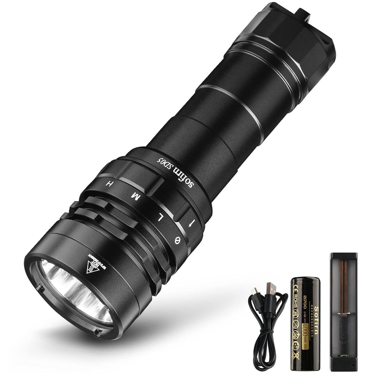 OEM - Linterna LED Buceo Sofirn SD05 3000lm con Batería y Cargador