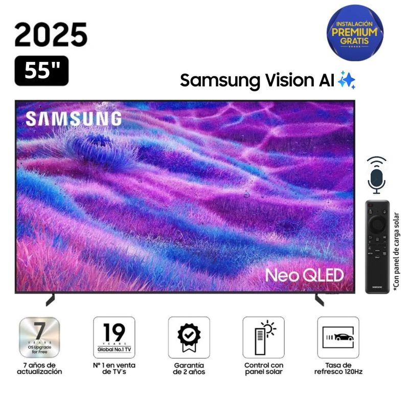 SAMSUNG - Televisor Samsung 55 Neo QLED 4K UHD Vision AI Smart TV QN80F- Nuevo 2025