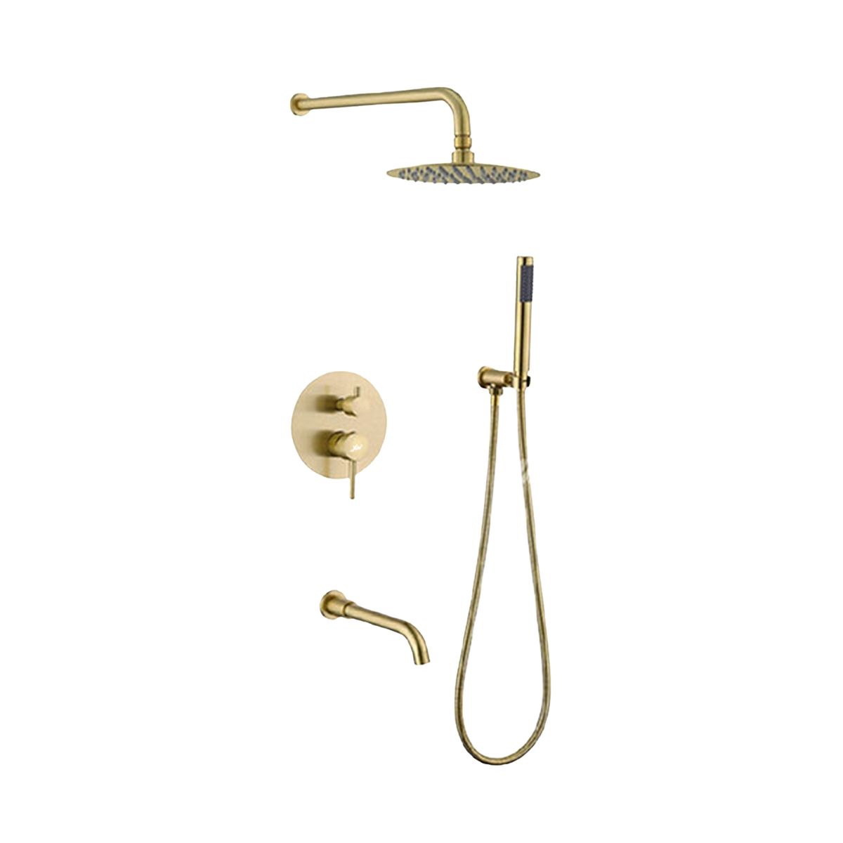 GENERICO - MEZCLADORA DUCHA DE LUJO DORADO ELEGANTE 010D307
