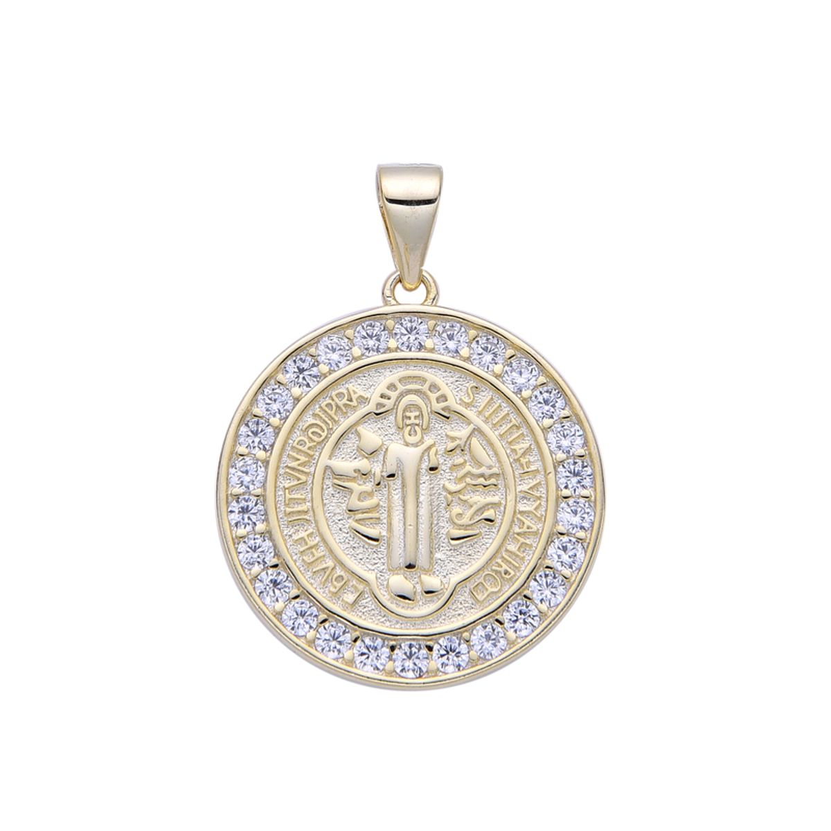 SANTORAL - Dije San Benito Brillos Dorado - Plata