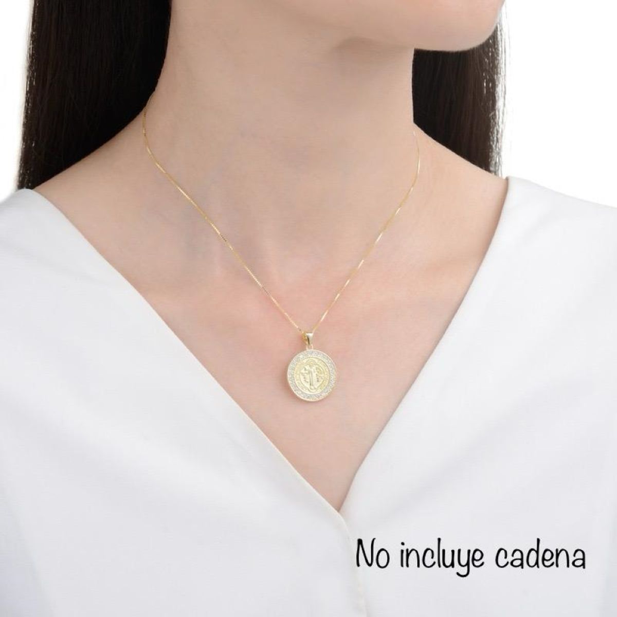 SANTORAL - Dije San Benito Brillos Dorado - Plata