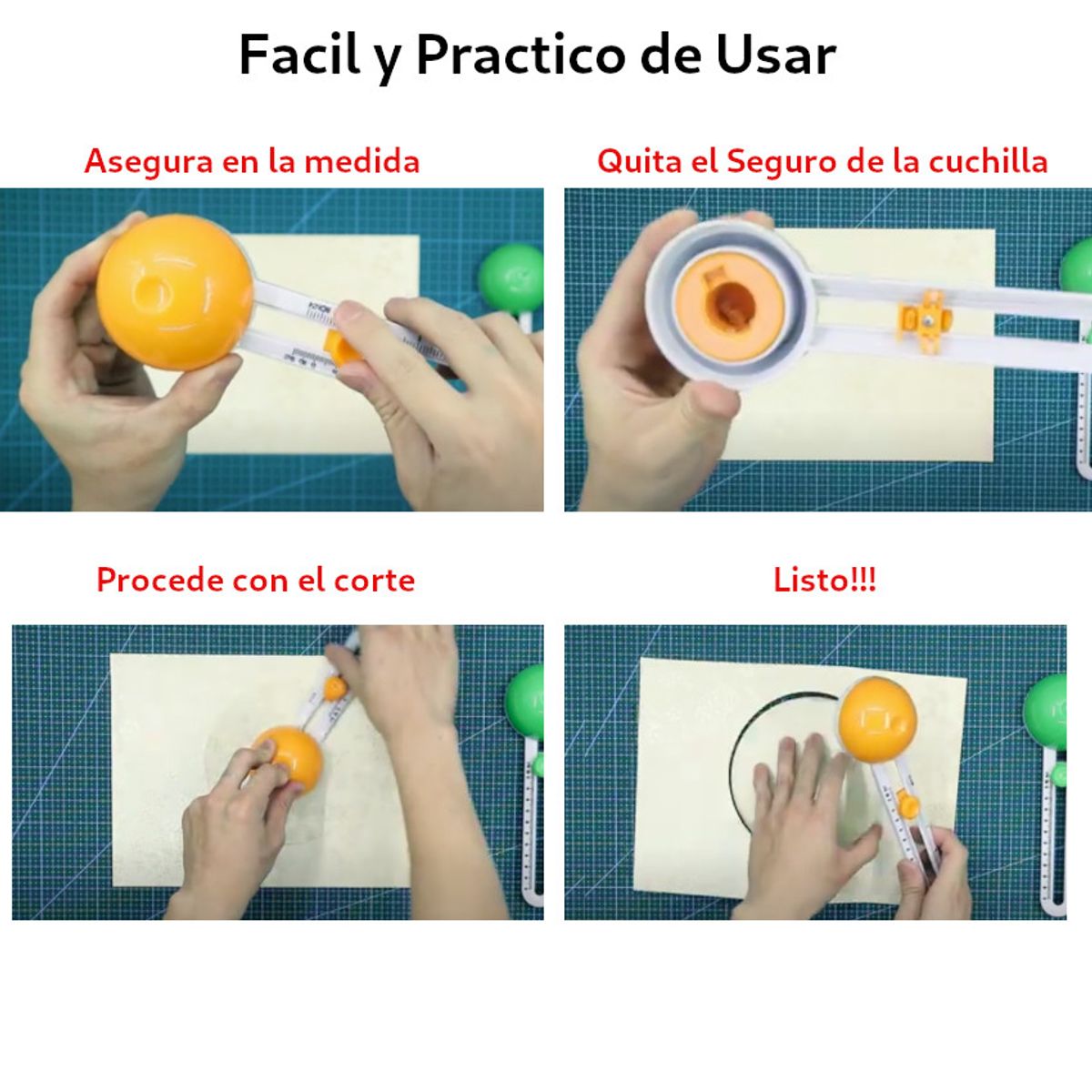 GENERICO - Cortador Circular Reg Manualidades + Cuter Papel Foto Mica