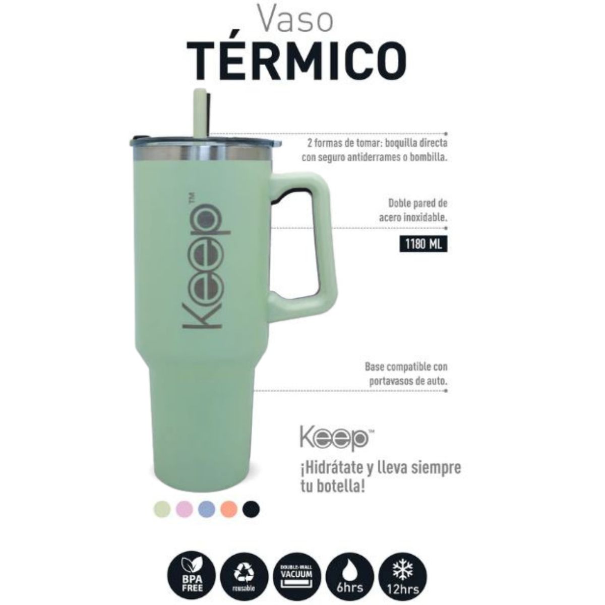 KEEP - MUG TÉRMICO KEEP 40 OZ - 1180 ML PISTACHO