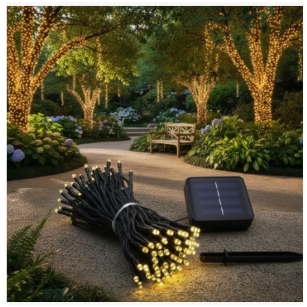 GENERICO - Luces NADIVEÑO LINEAL Hilo Led Solar Arbol Jardin Hogar Navideño