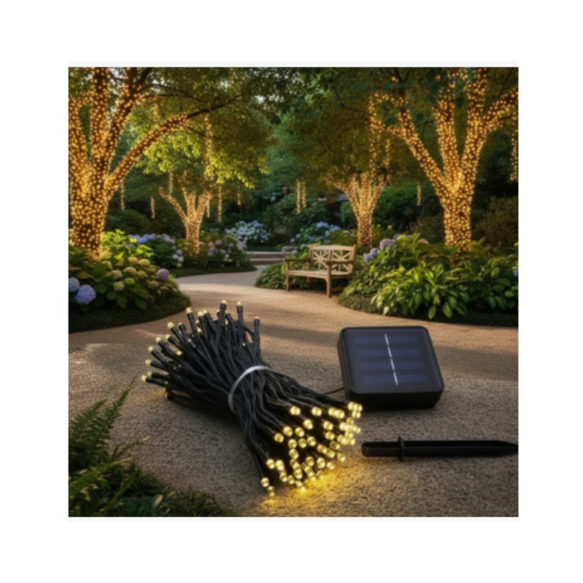 GENERICO - Luces NADIVEÑO LINEAL Hilo Led Solar Arbol Jardin Hogar Navideño