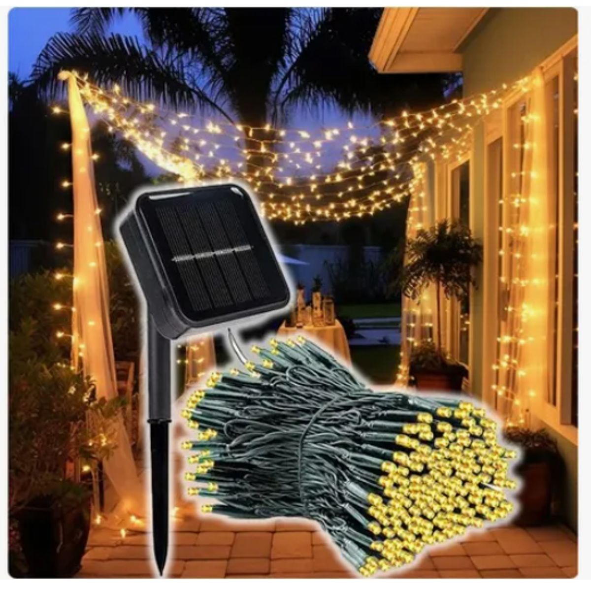 GENERICO - Luces NADIVEÑO LINEAL Hilo Led Solar Arbol Jardin Hogar Navideño