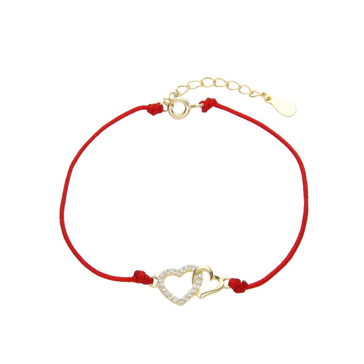 SANTORAL - Pulsera Corazón Duo Brillos Dorada - Plata