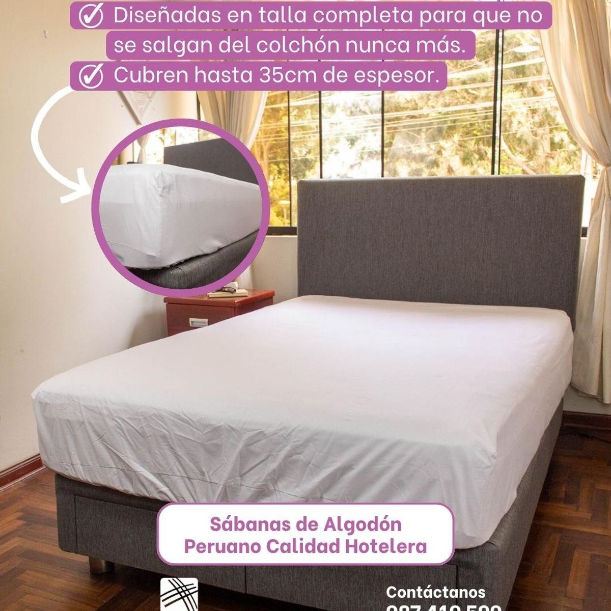AMADEUS HOME - Juego de Sábanas Hoteleras de Alto Tránsito ¡Resistente a Lavadas