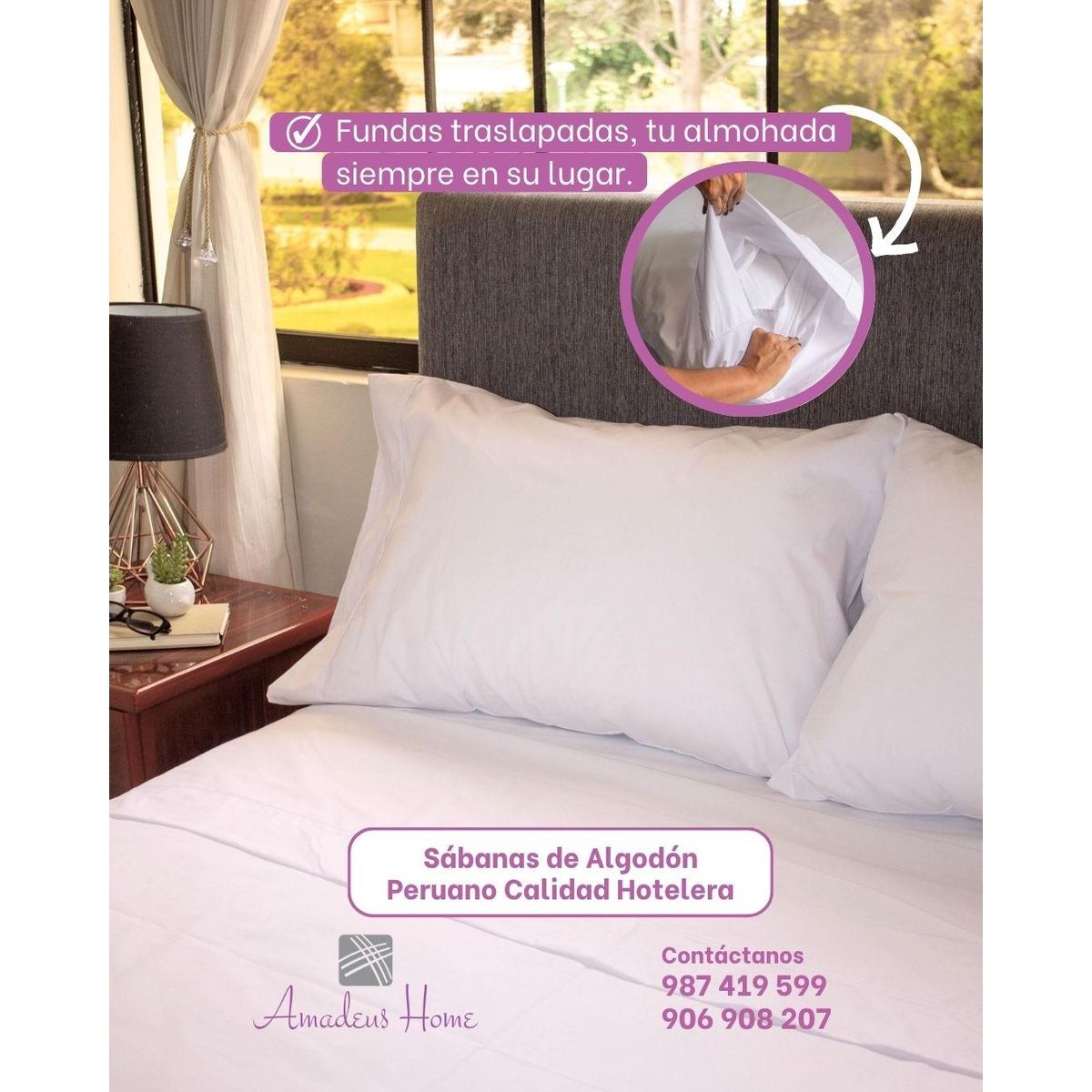 AMADEUS HOME - Juego de Sábanas Hoteleras de Alta Duración ¡Hipoalergénico