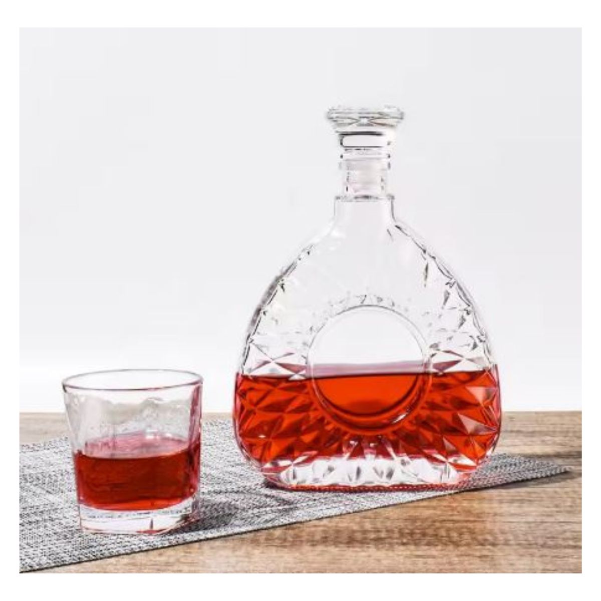 GENERICO - Whisquera Licorera Vidrio Labrado Set x 9 Piezas